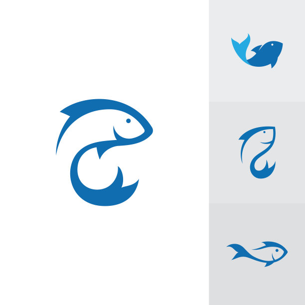 鱼Logo图标设计矢量图图片下载