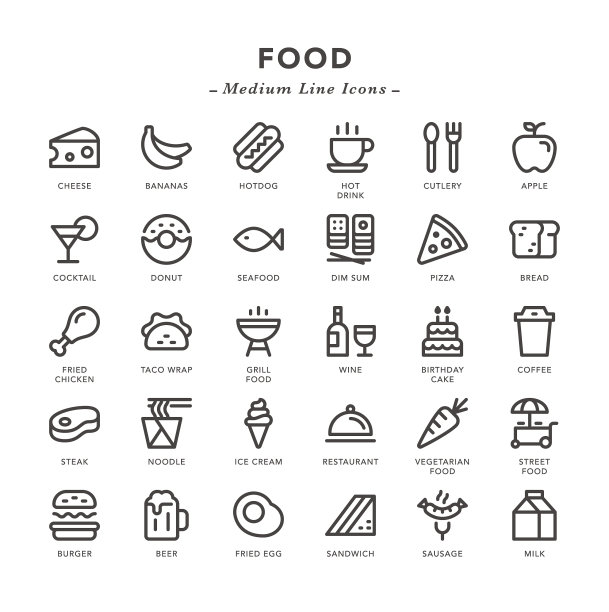 食物-中等线图标图片下载