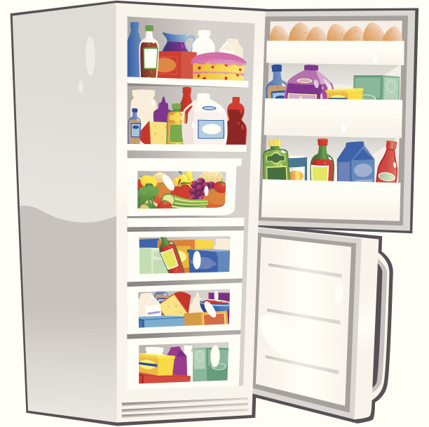 冰箱冰柜的门开着图片下载