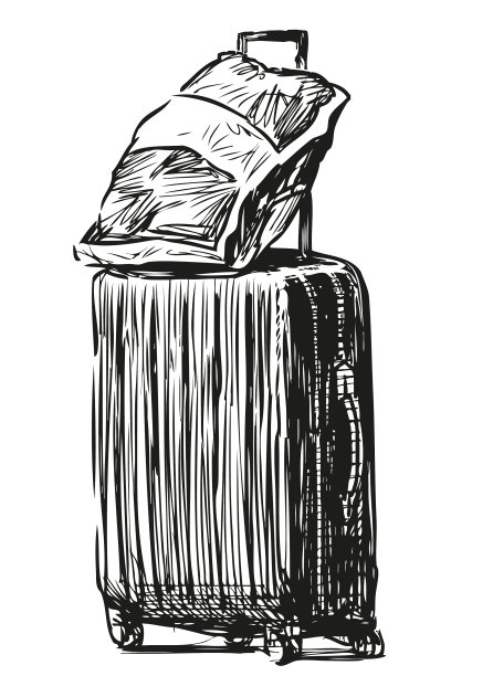 徒手画的站立式行李箱图片下载