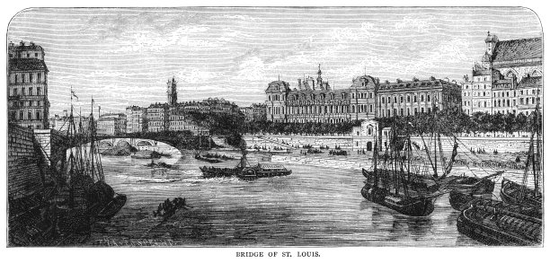 法国巴黎塞纳河上的圣路易桥图片下载