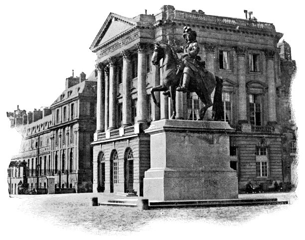 骑马雕像路易十四在凡尔赛宫在凡尔赛，法国- 19世纪图片下载