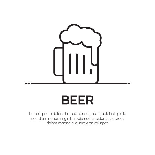 啤酒矢量线图标-简单的细线图标，优质的设计元素图片下载