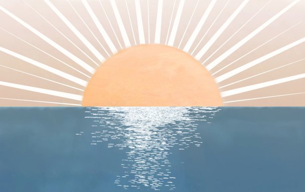 景色优美，晨曦洒满海面图片下载