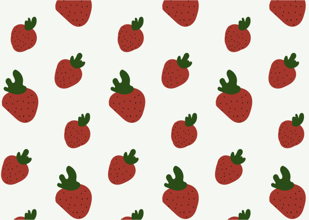 草莓无缝图案上的白色背景图片下载