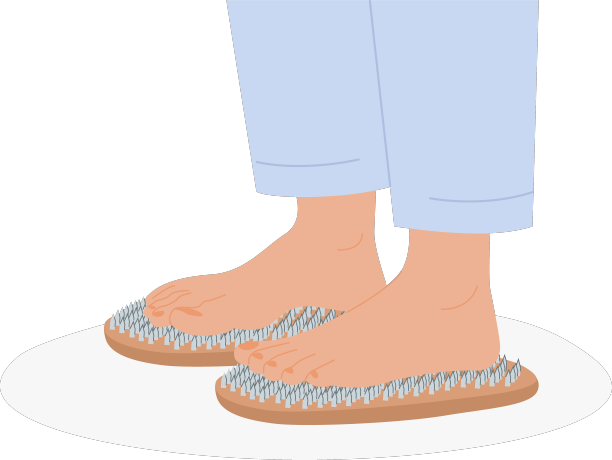 苦行僧板钉床练瑜伽火图片下载