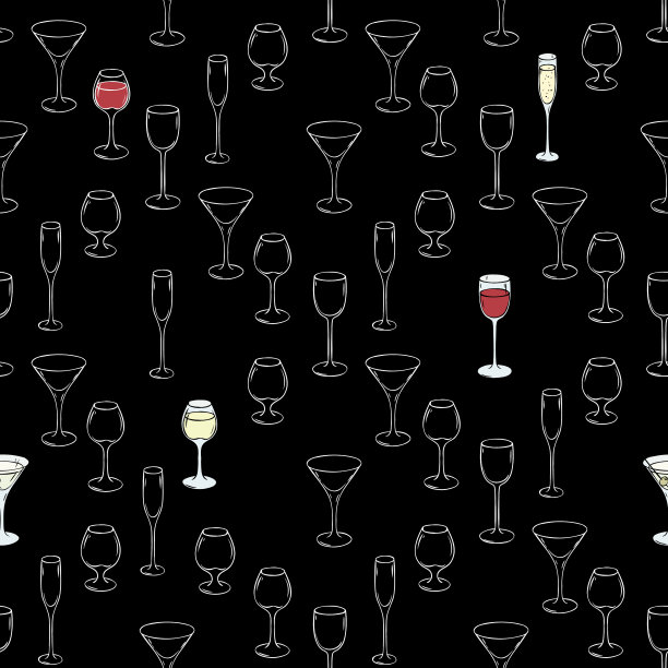 高脚杯子无缝模式图片下载