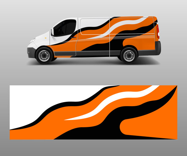 车辆贴花包装设计货车图形图片下载