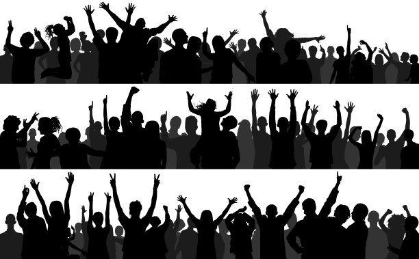 人群(所有人都是完整的-裁剪路径隐藏腿)图片下载