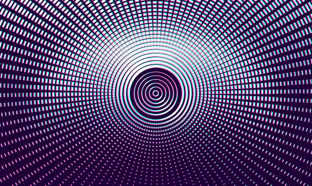 同心圆抽象背景与故障技术图片下载