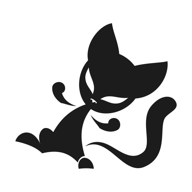 猫剪影剪出矢量图标图片下载
