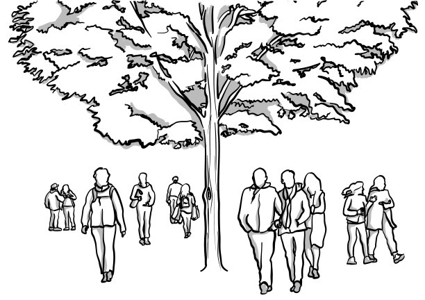 拥挤的城市公园图片下载