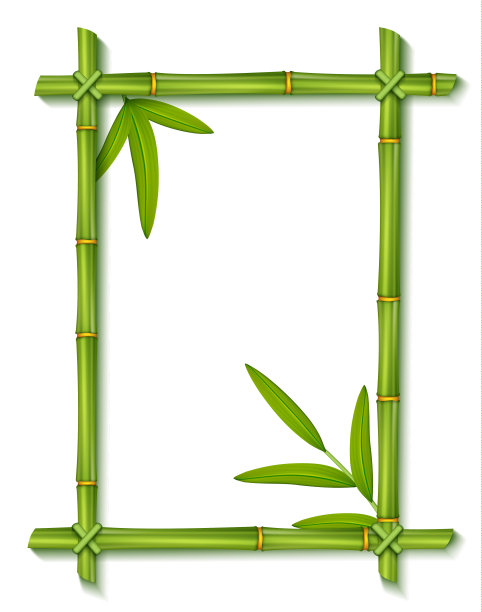 绿色竹叶框架图片下载