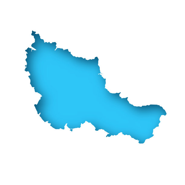 美丽岛地图-白纸在蓝色背景上裁剪图片下载