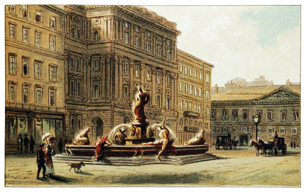 维也纳内城最古老的广场之一，诺伊尔市场的多纳布鲁嫩喷泉。这座喷泉最初被称为Providentiabrunnen(天意之泉)，由Georg Raphael Doner于1739年设计。图片下载