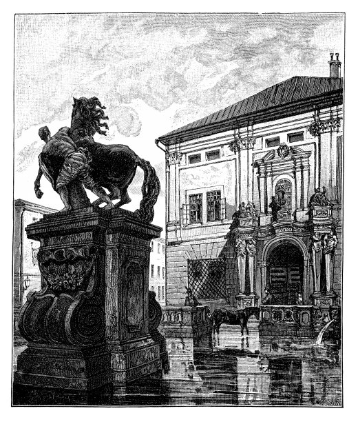 萨尔茨堡皇家马厩的宏伟大门，皇家马厩的宏伟大门，马的浴室图片下载