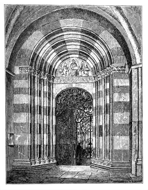 萨尔茨堡圣彼得本笃会联合教堂的主要入口图片下载