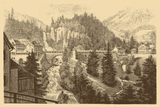 在萨尔茨堡州的圣约翰im Pongau区有一个嘎斯坦瀑布图片下载