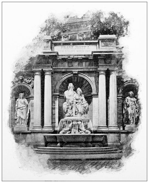 维也纳的古董旅行照片:弗朗茨约瑟夫喷泉图片下载