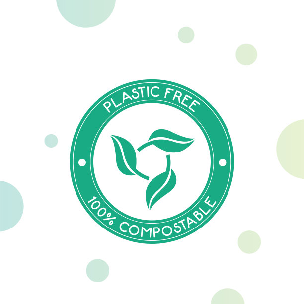 100%可堆肥和塑料免费图标。向量股票插图图片下载