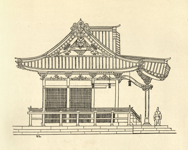 建筑，传统的日本房子，19世纪图片下载