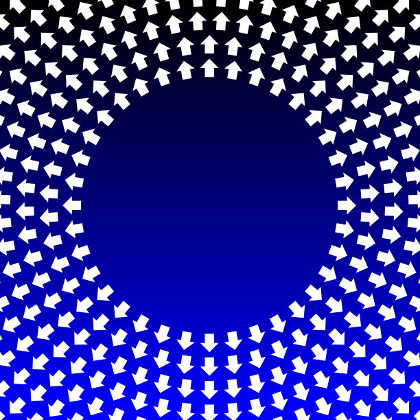 实心箭头图案在同心圆，指向外。图片下载