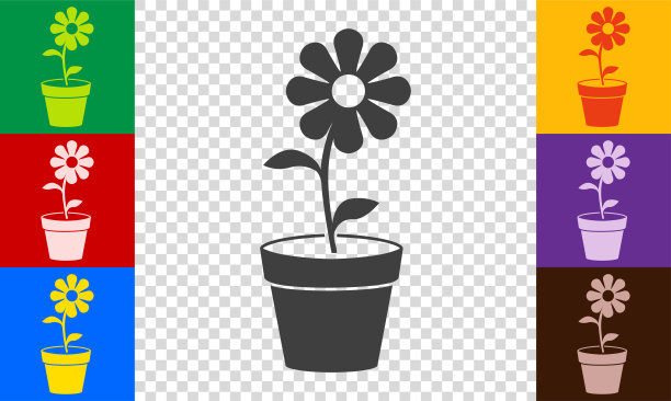 花在花瓶图标集。图片下载