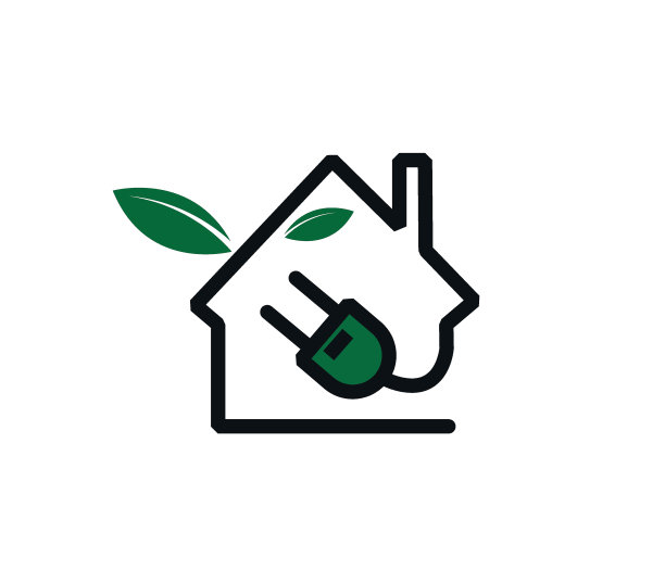 可持续绿色能源房屋矢量图标插图的标志，徽章和符号使用。可编辑的设计元素。图片下载