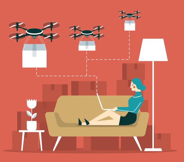 女商人-四轴遥控货运航运图片下载