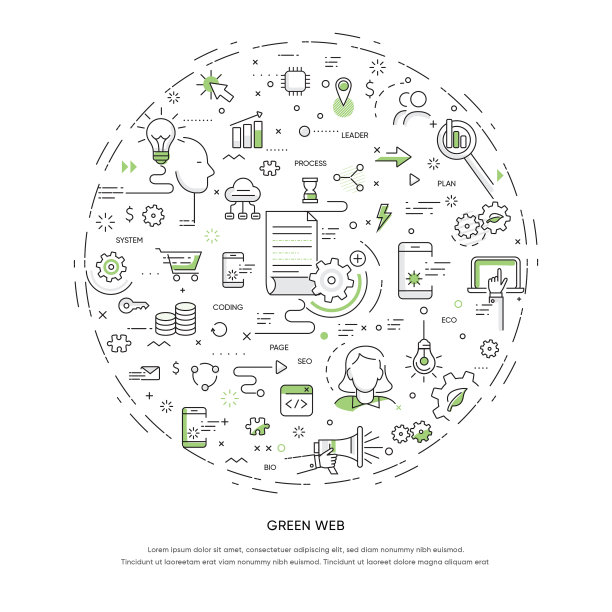 绿色圆圈涂鸦概念图片下载