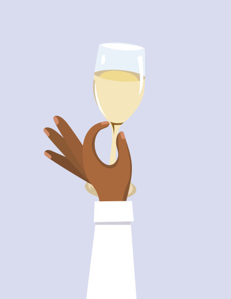 淡紫色背景下手持酒杯的男子图片下载