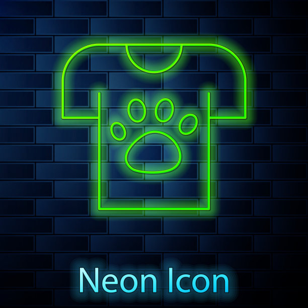 霓虹灯线动物志愿者图标孤立图片下载