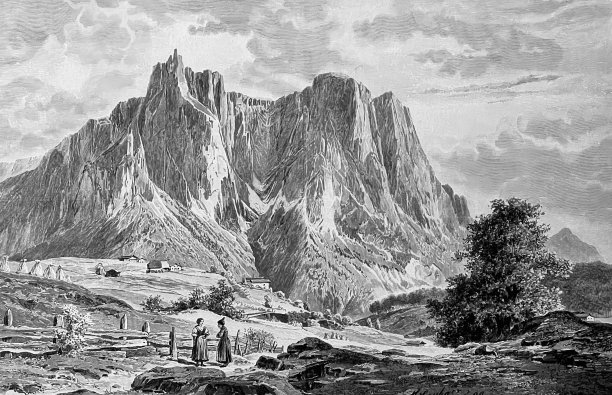 意大利南蒂罗尔白云石的施勒恩图片下载