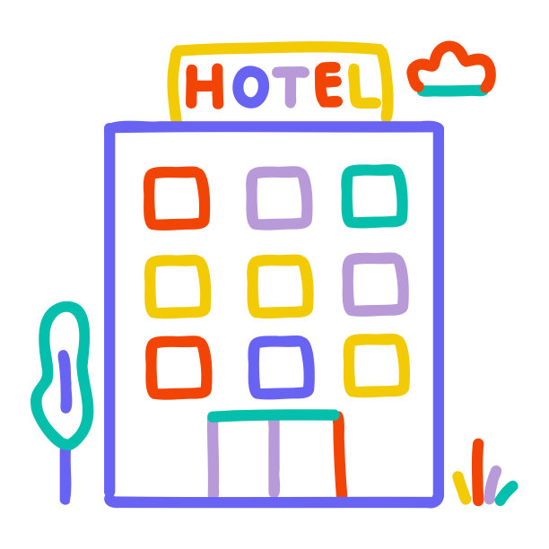 手绘酒店图标图片下载