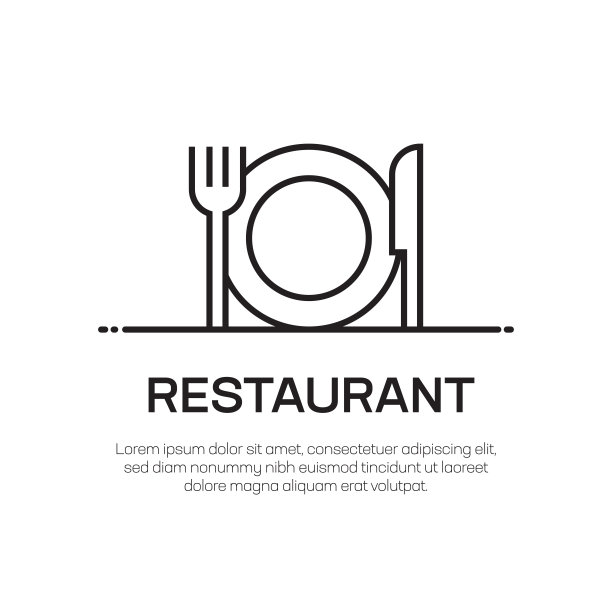 餐厅矢量线图标-简单的细线图标，优质的设计元素图片下载