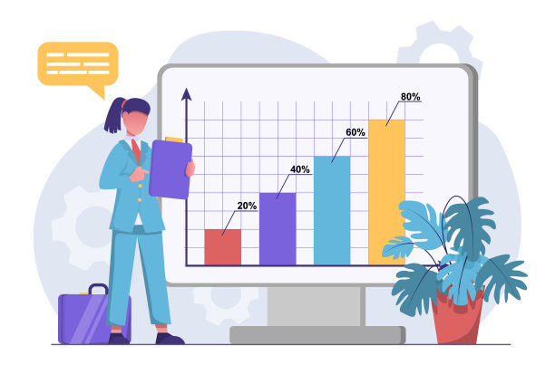 业务分析。女商人进行商业分析图片下载