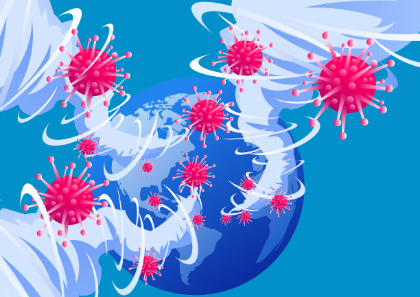 新型冠状病毒肺炎席卷全球，三次冠状病毒龙卷风席卷地球图片下载