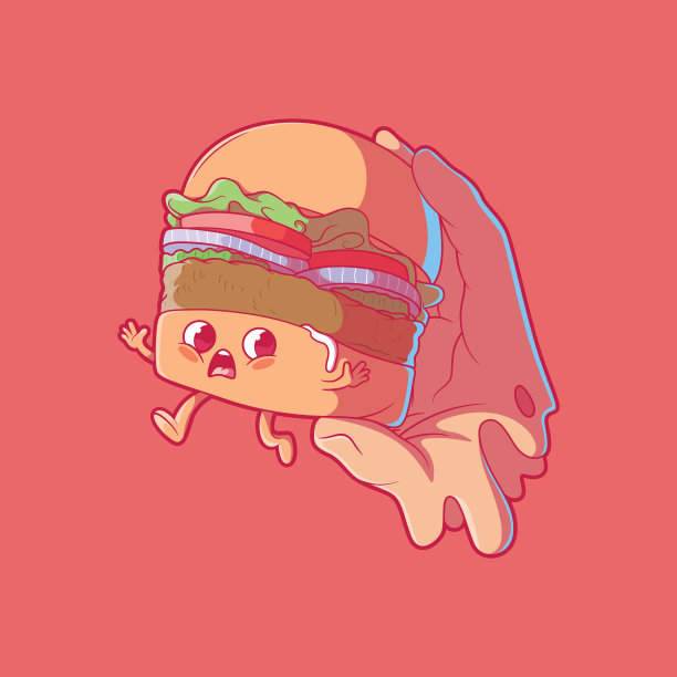 汉堡挤压手矢量插图。图片下载