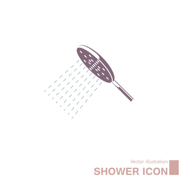 矢量绘制淋浴。图片下载