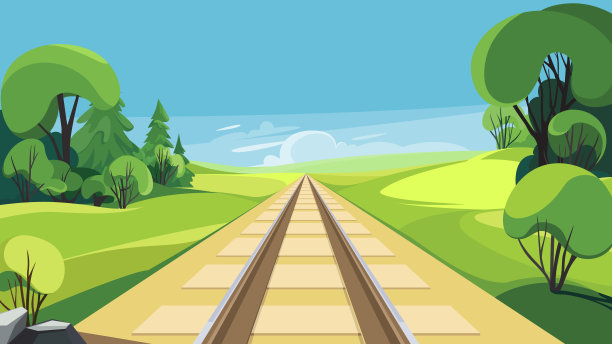 夏季的铁路。图片下载