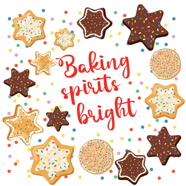 烘焙精灵明亮的圣诞饼干图片下载