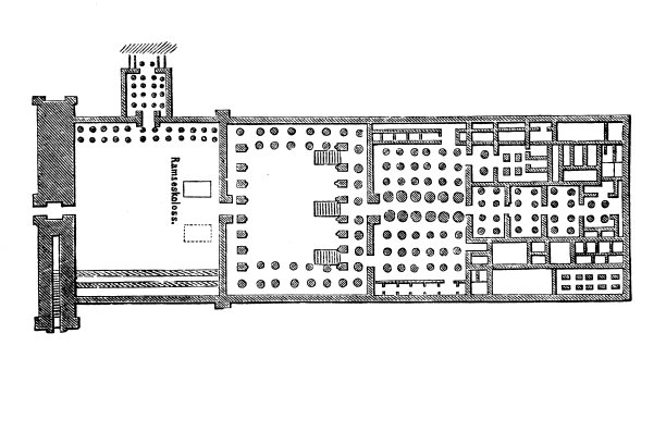 拉美西斯二世祭庙及平面图：位于上埃及底比斯墓地，尼罗河对岸的卢克索图片下载
