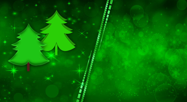闪亮的绿色节日背景为圣诞节和新年。图片下载