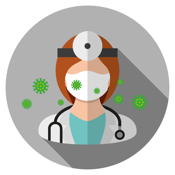 带医用口罩的女医生。图片下载