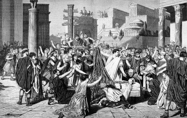 莎士比亚，朱利叶斯·恺撒，安东尼斯在恺撒的尸体旁图片下载