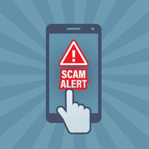 在智能手机屏幕上的诈骗警报通知图片下载