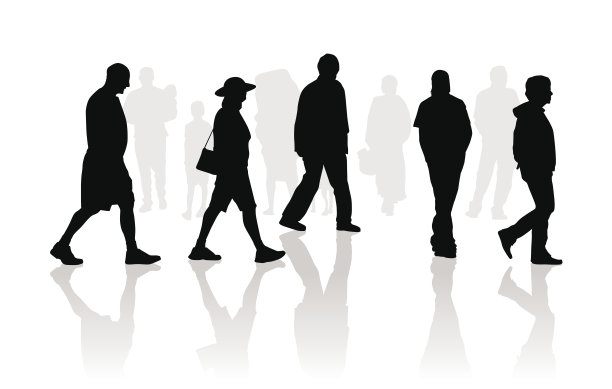 人行走的轮廓图片下载