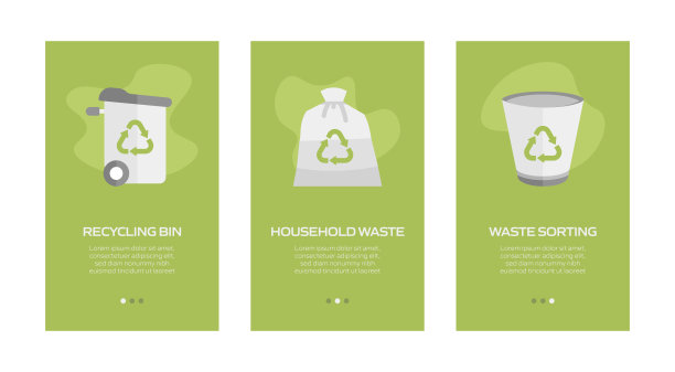 使用平面图标的移动应用页面屏幕回收概念。用户体验，用户界面设计模板矢量插图图片下载