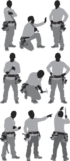 木匠摆出各种姿势图片下载