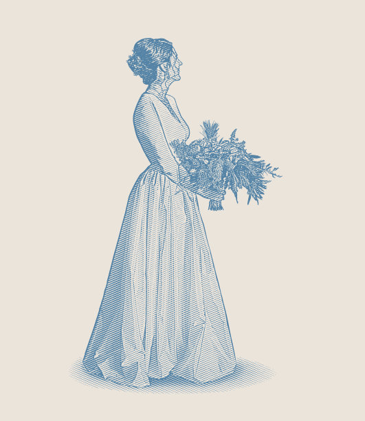 新娘、婚纱和花束图片下载